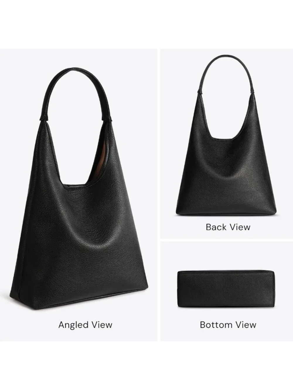 Large Slouchy Hobo Bag for Women - Vegan Leather Everyday Shoulder Purse